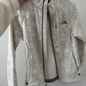 The North Face Cream and Gray Fleece Jacket